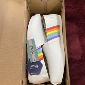 Alpargata white unity rainbow canvas TOM’s shoes